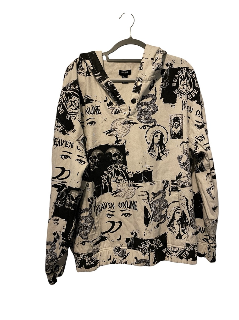 Forever 21 heaven grapic/ gothic print large pullover